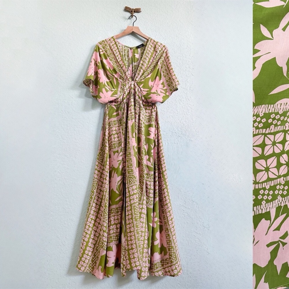 Vici Olive and Pink Floral Maxi Dress - Picture 2 of 13